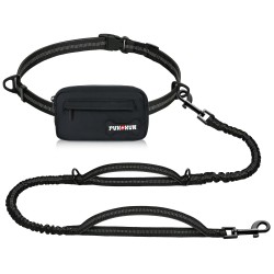 PUHOHUN Hands Free Dog Leash with Zipper Pouch
